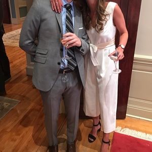 Club Monaco White Open Tie Back Jumpsuit